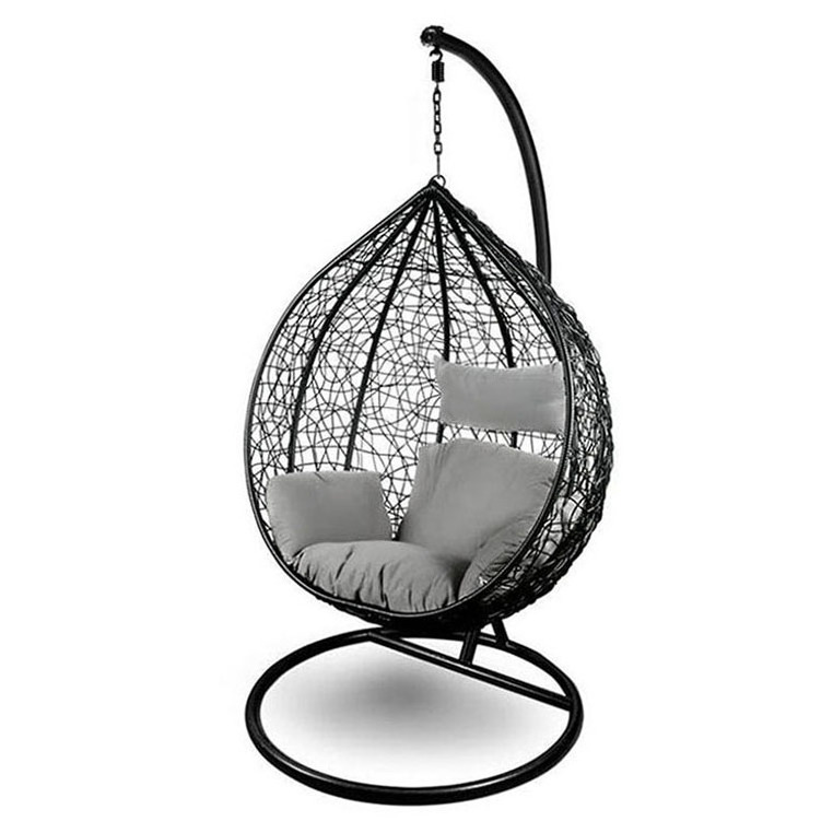 Egg Swing Chair Hang Basket Patio Chairs Rattan Teardrop Grey Pink Seat Type Hanging Chaise Pe Sofa Wing Wick Adult Beach Black