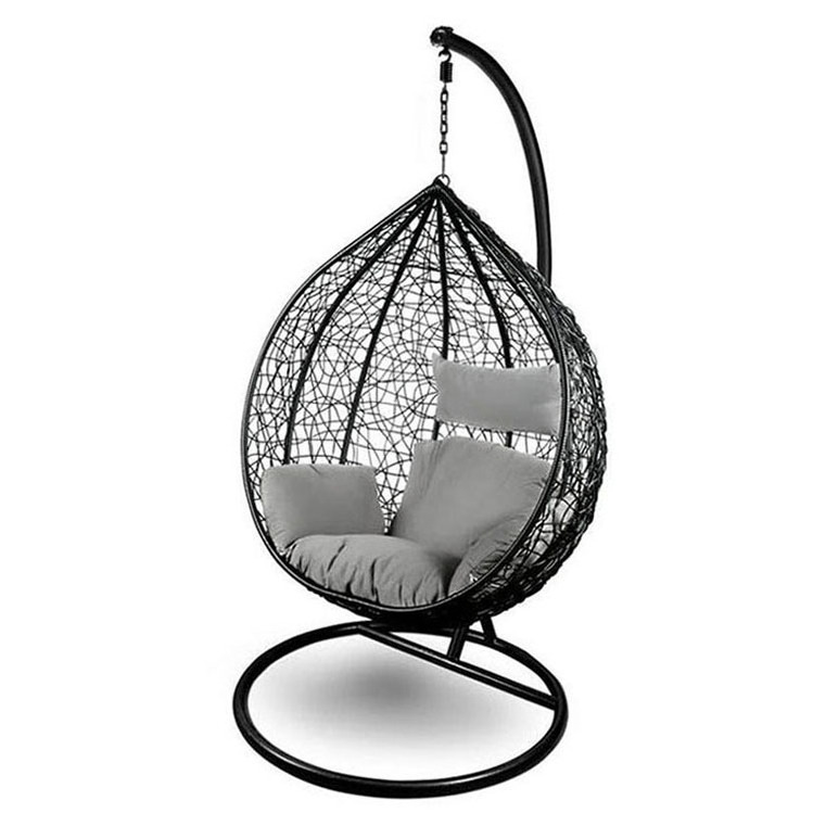 Egg Swing Chair Hang Basket Patio Chairs Rattan Teardrop Grey Pink Seat Type Hanging Chaise Pe Sofa Wing Wick Adult Beach Black