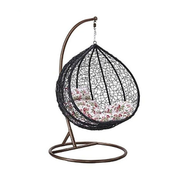 Modern Rattan Hanging Egg Chair With Stand Patio Swings Rocking Basket Hammock Chair Balcony Courtyard Garden Outdoor Furniture