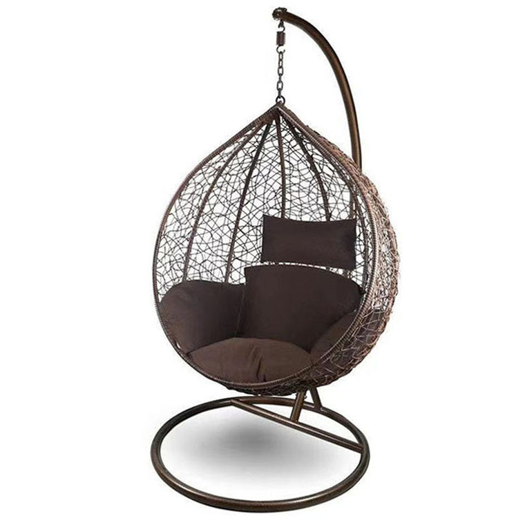 Modern Rattan Hanging Egg Chair With Stand Patio Swings Rocking Basket Hammock Chair Balcony Courtyard Garden Outdoor Furniture