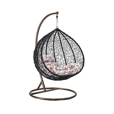 Outdoor Garden Furniture Patio Swings With Metal Canopy Stand Rattan Indoor Egg Chairs Hanging Swing Egg Chair For Adult