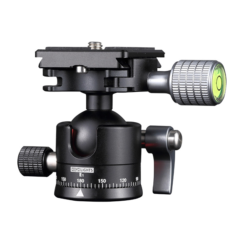 1/4 Phone Tripod Mount 360 Rotated Tilt Angle Tripod Head Multifunctional Single Action Ball Head