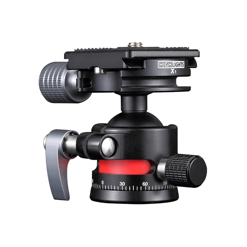 1/4 Phone Tripod Mount 360 Rotated Tilt Angle Tripod Head Multifunctional Single Action Ball Head