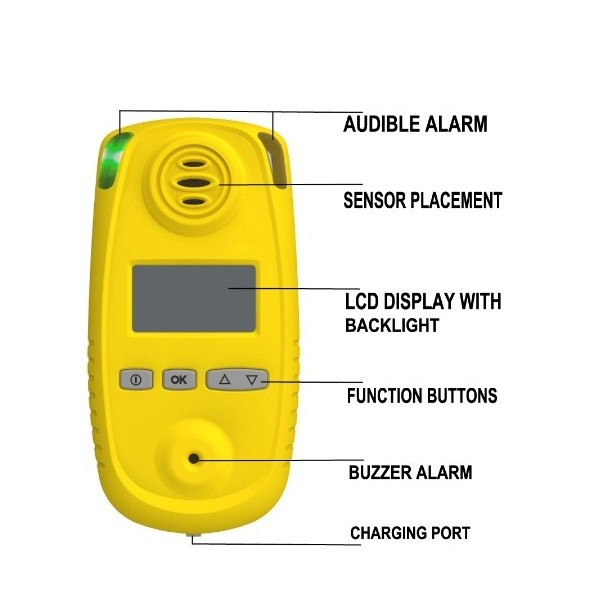 Data logger Portable Oxygen Gas Detector with (0~30)%vol with Sound Light Vibration Alarm, O2 gas detector