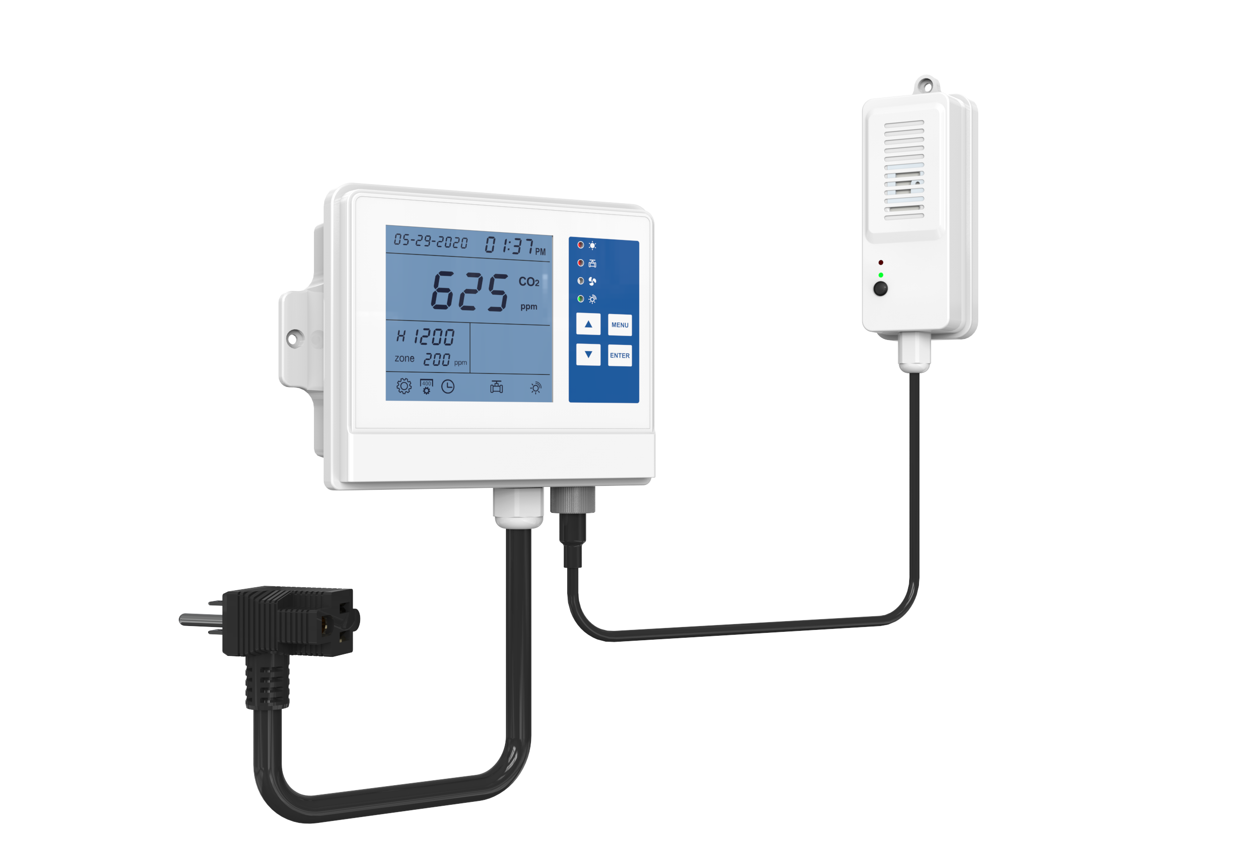 CO2 Monitor and Controller with Remote Sensor for Indoor Garden and hydroponics Grow System,CO2 Controller for Grow Room