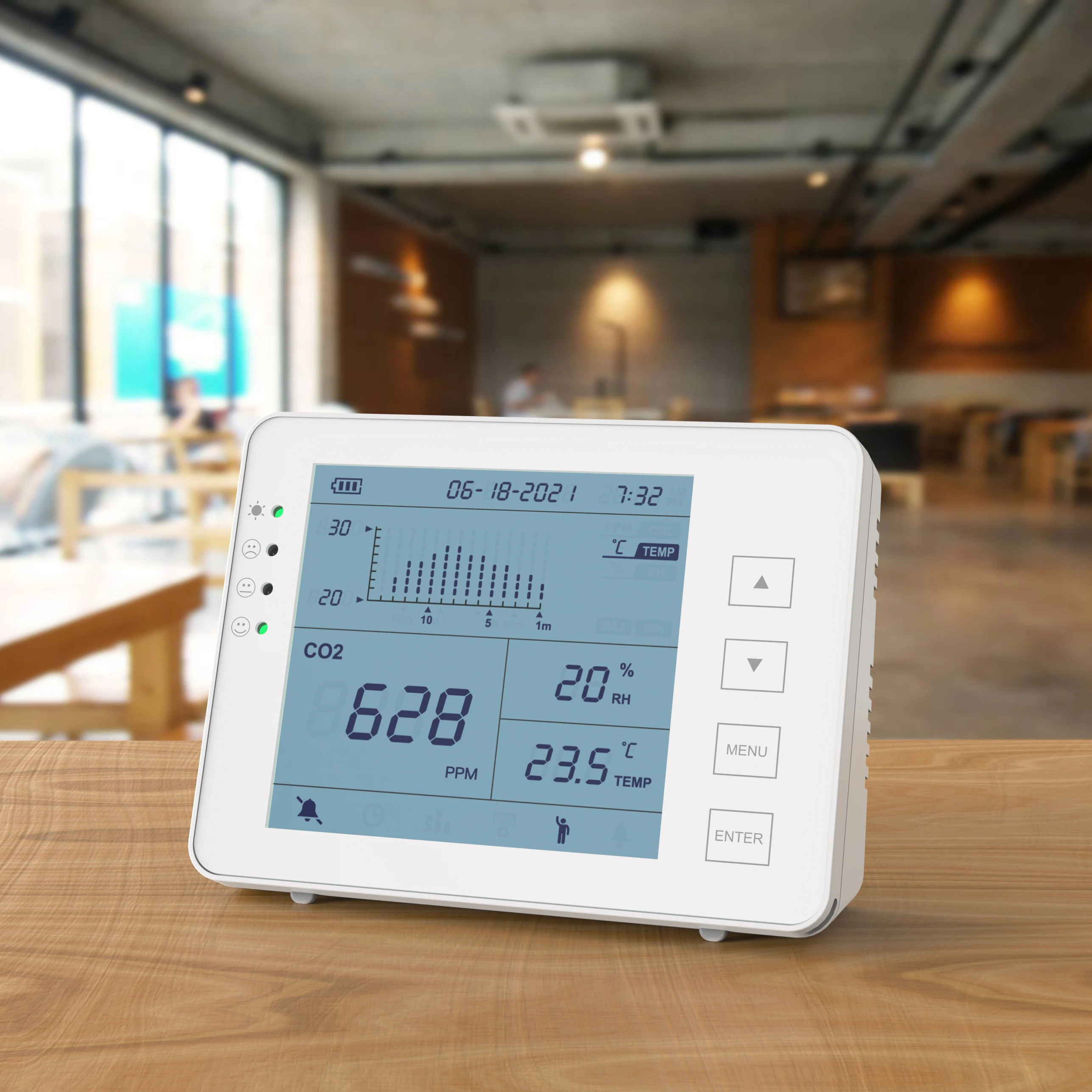 WIFI CO2 Carbon Dioxide Air Quality Monitor CO2, Pollution & Ventilation CO2 Meter Detect & Test Indoor Air Ventilation Levels