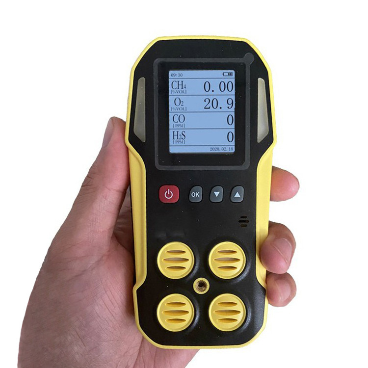 High sensitive online data logger Honeywell sensor detectors CH4/H2S/CO/O2/NH3 Nitrogen portable multi gas leak detector