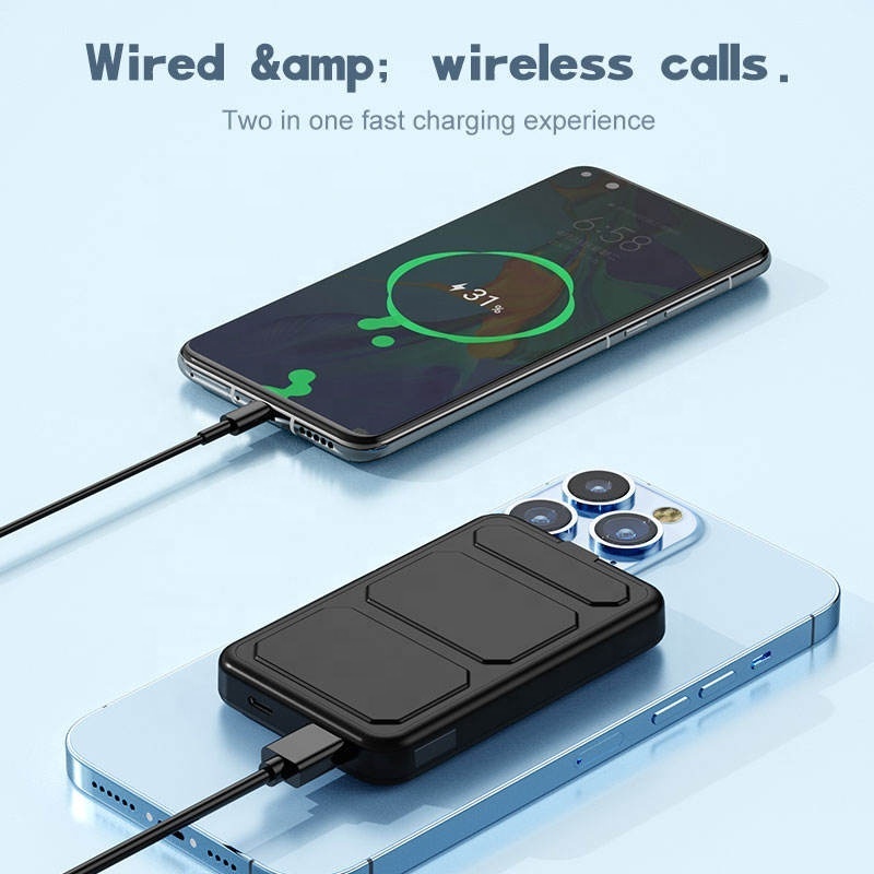 Ultra Thin 10000mAh Mini Magnetic 15W Fast Charging  Wireless Chargers Phone Holder Power Bank