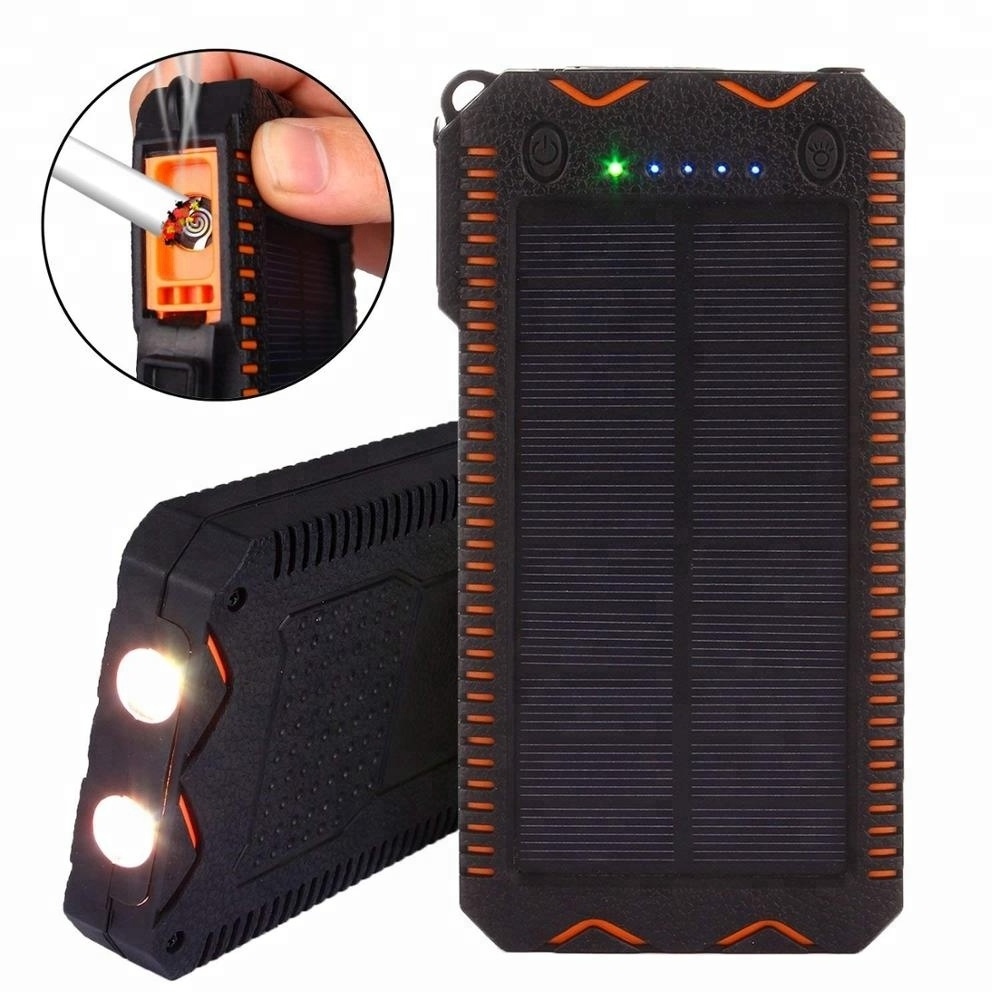 20000mah High Capacity Portable Solar Power Bank Solar Charger With Led Cigarette Lighter