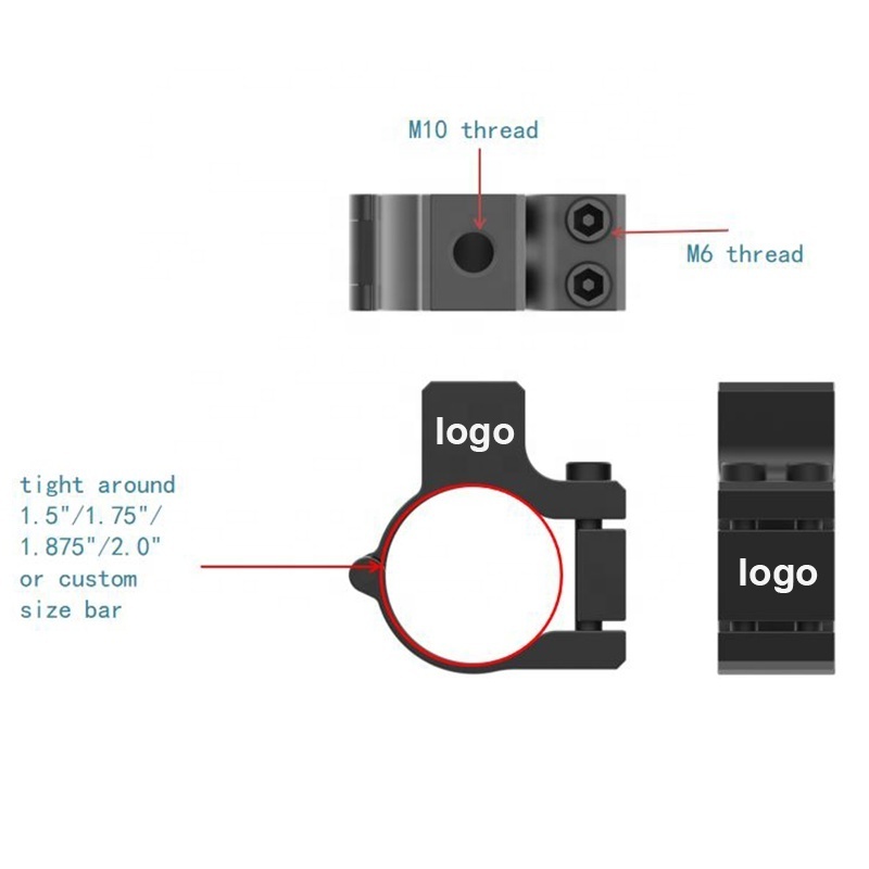 2022 new designs used in kinds of led lights aluminum pole bar mount clamps brackets for Baja 1000 competition racer