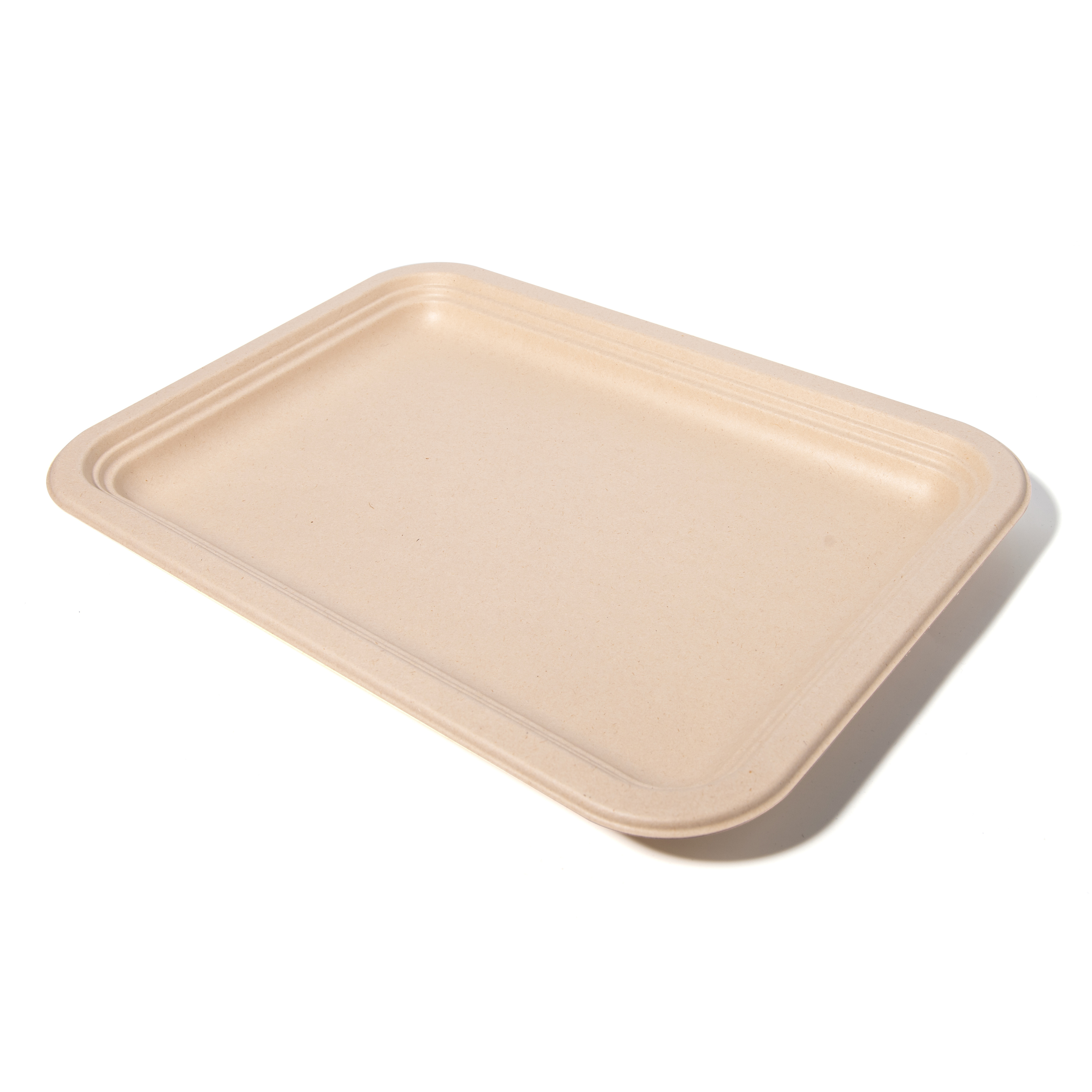 14 Inch Biodegradable Compostable High-capacity Sugarcane Bagasse Paper Fruit Square Plate