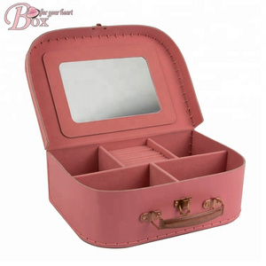 Travel Portable cardboard jewelry organizer box Paper Suitcase box