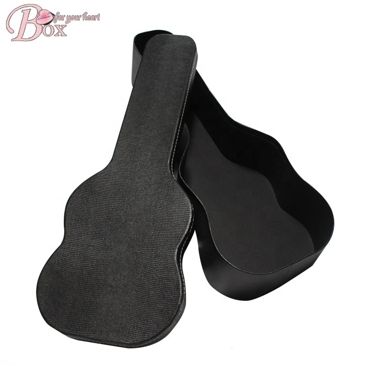 high quality violin custom handmade paper gift box guitar shape cardboard lid ukulele gift packaging box