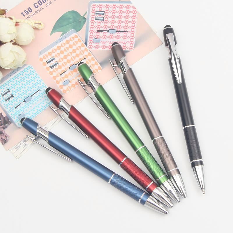 Promotional ball pen custom logo matt metal pens with custom logo stylus