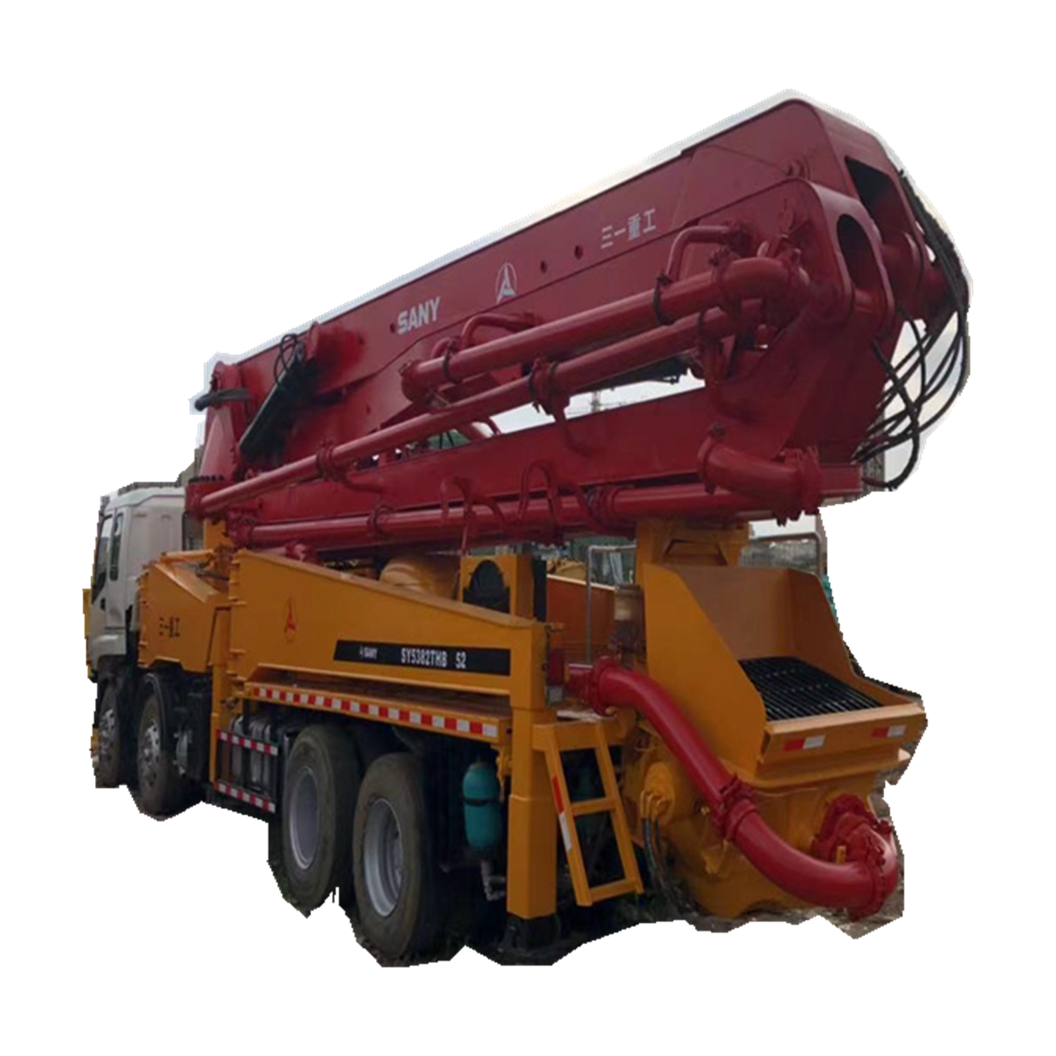 China top brand concrete pump truck  sy5382thb in stock and ready to work sy 5382thb 37m 45m 47 48m 52m good working condition