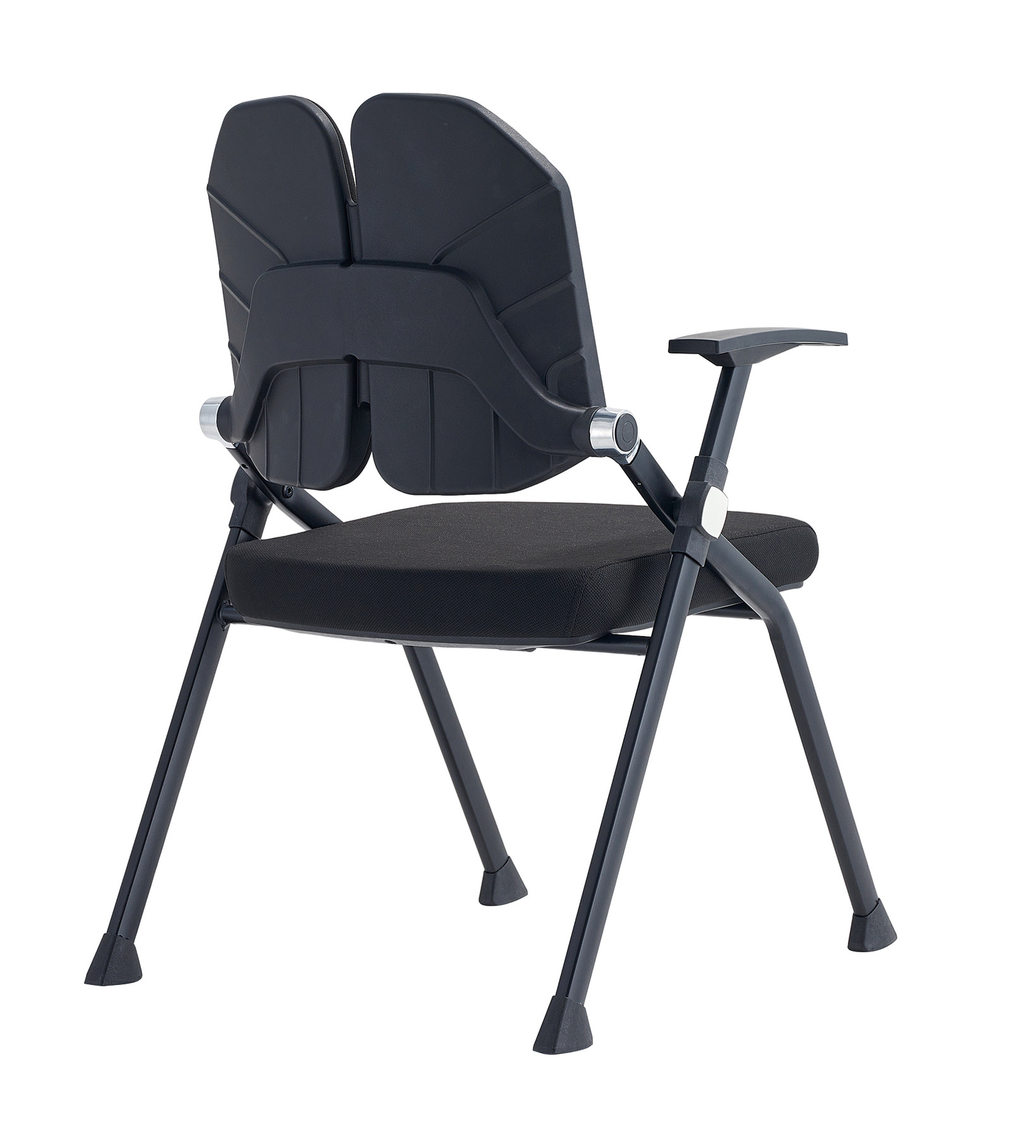 New patent design mid back foldable training chair for meeting room student chair with writing pad