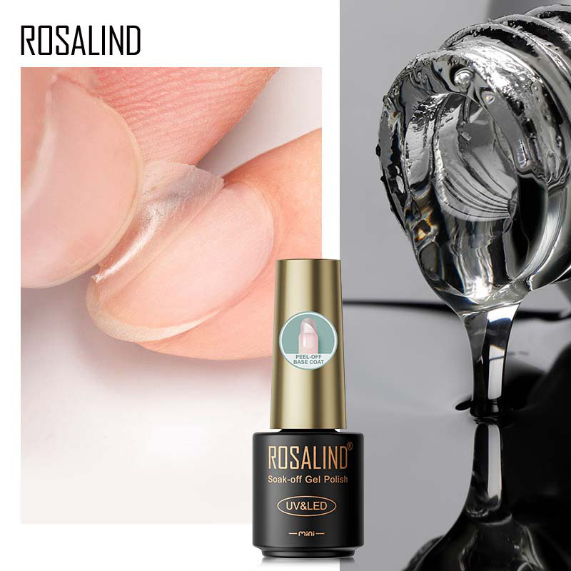 ROSALIND professional manicure nails art uv/led light protector nail base gel polish glue 7ml peel off base coat for wholesale