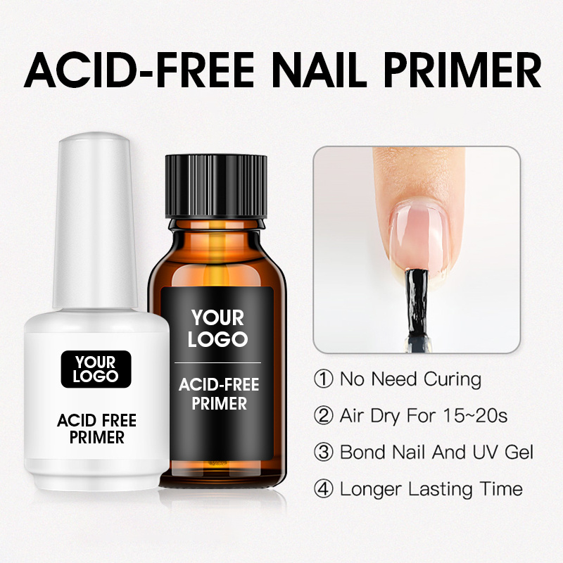 ROSALIND private label natural non acid nail bonder liquid primer strengthener oem custom logo acid free primer for nails art