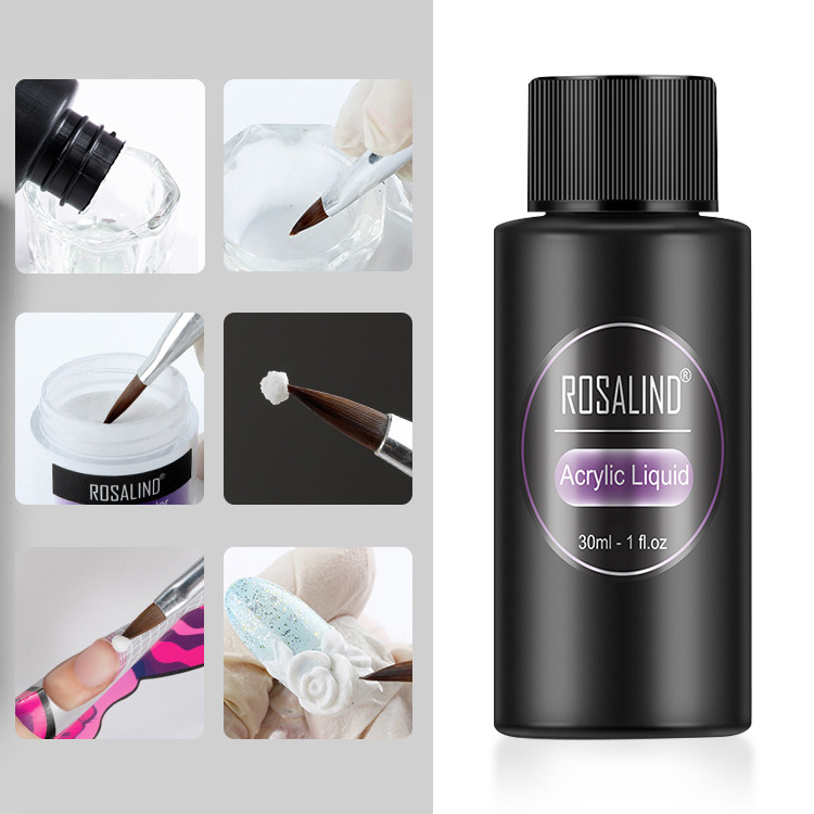 ROSALIND wholesale nail art tools custom logo acrylic powder system 30ml monomer acrylic liquid for nails acrylic powder