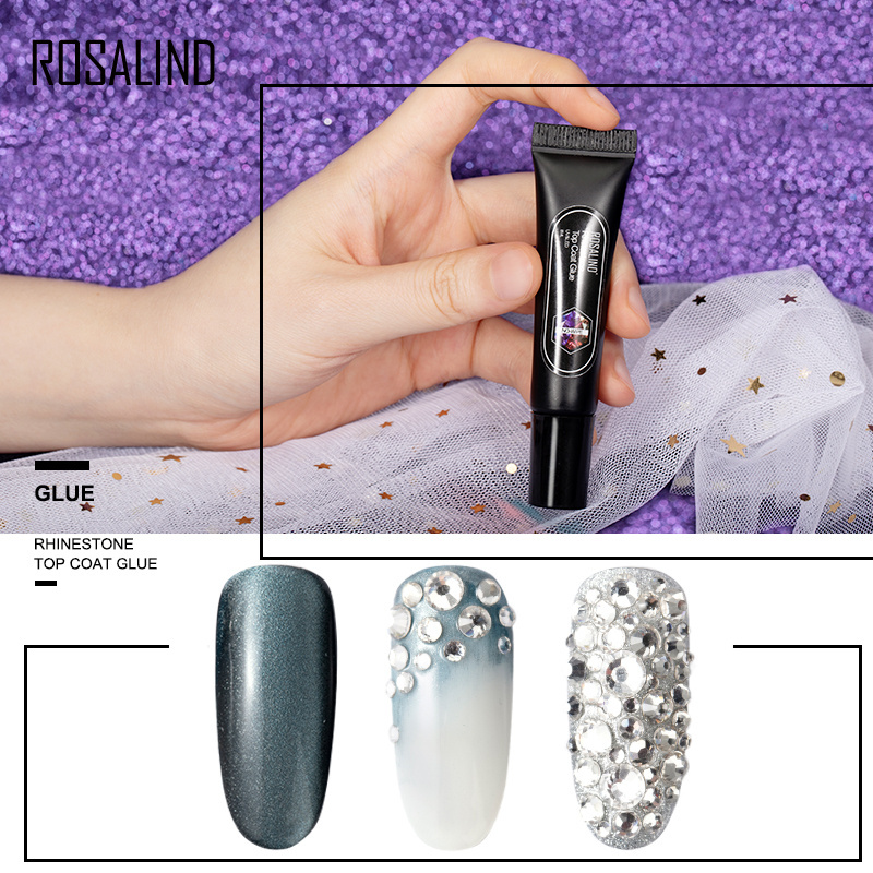 ROSALIND your logo vegan organic nail stone gem glue gel polish pen cruelty free adhesive diamond top coat rhinestone gelpolish