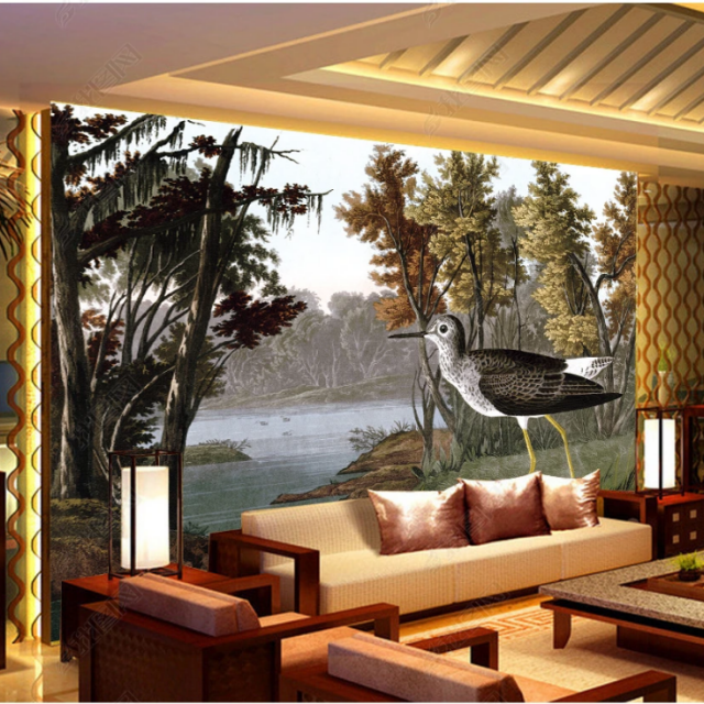 Jungle Forest Wallpaper For Living Room Wall Landscape In Sketch Style Wallpaper Mural