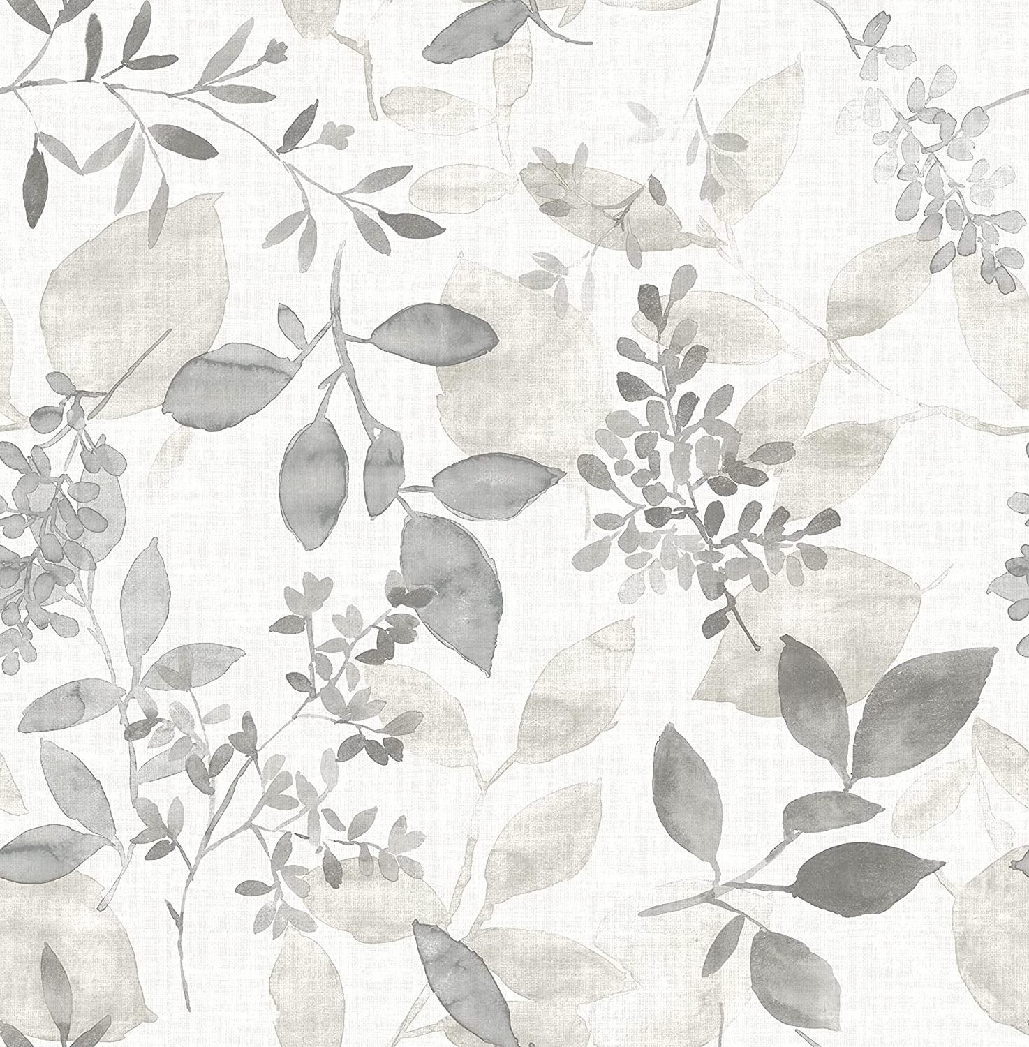 Floral and leaves gray Contracted style living room bedroom mural Peel & Stick Wallpaper