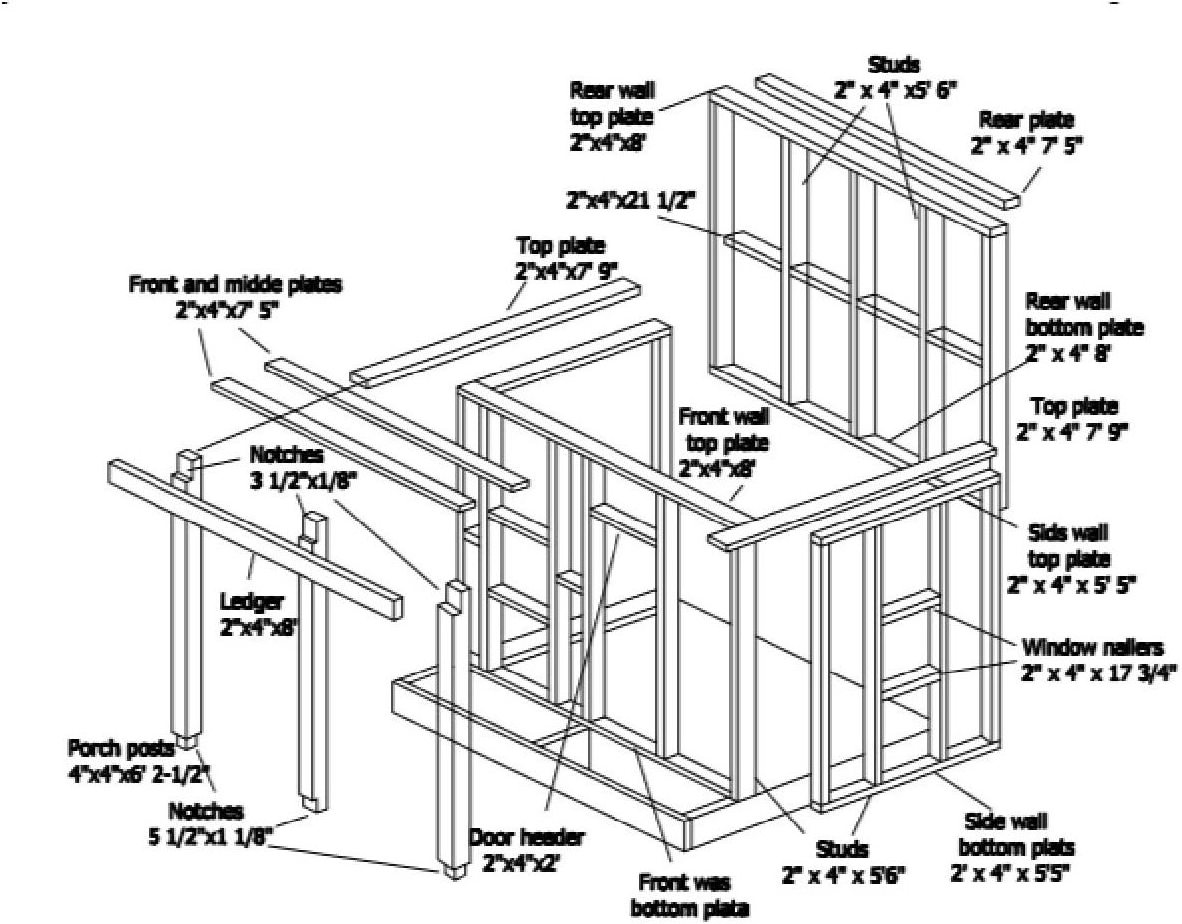 Kids Playhouse Plans DIY Micro Cottage Guest House Backyard Storage Shed 8' x 8'