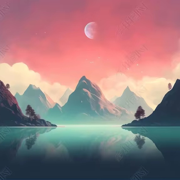 Minimalist fantasy fantasy landscape painting  Factory Price 3d wallpaper mural Room Walls Decoration 3D Photo Wallpaper