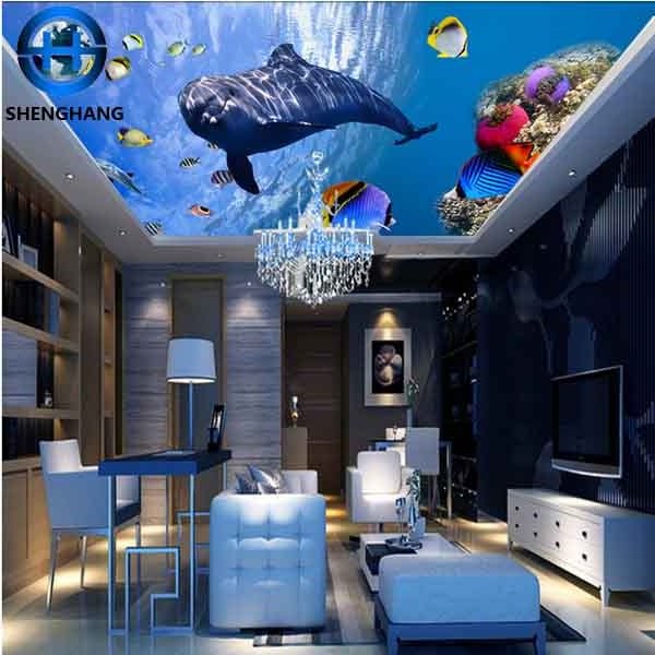 8d cheap price ceiling wallpaper for bedroom/living room 2020 new design