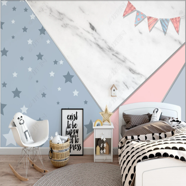 Bedroom 3d kids room decoration cartoon vinyl wallpapers for kids room