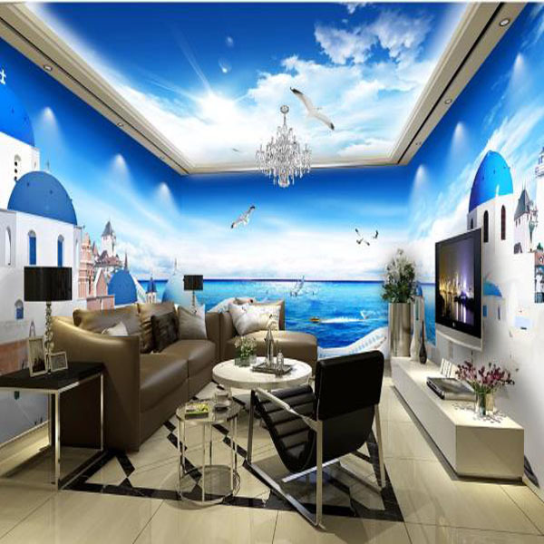 Wallpaperswall coating 3D 5D hd wallpaper  blue wall murals 3d wallpaper for walls