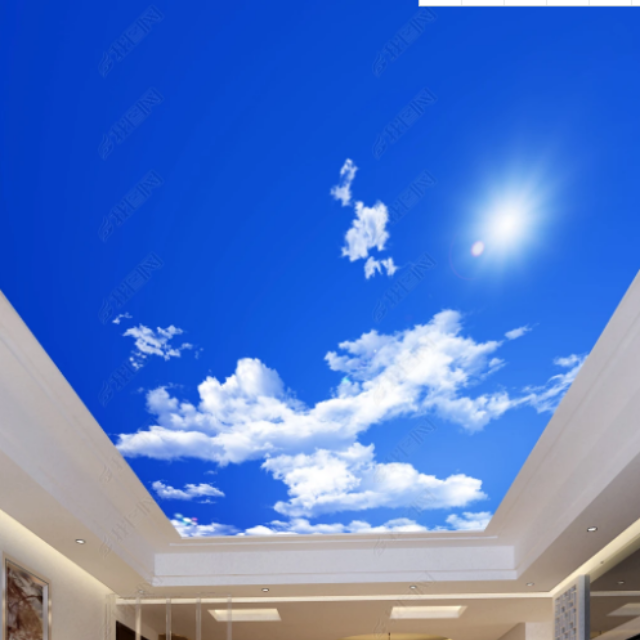 print sky cloud design swimming pool ceiling decor DIY translucent Pvc Stretch Ceiling Film