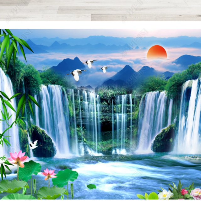 Custom 3D Plating Nature  Forest Green Leave Wall Murals Wallpaper For Bathroom Living Room Bedroom Home Decoration