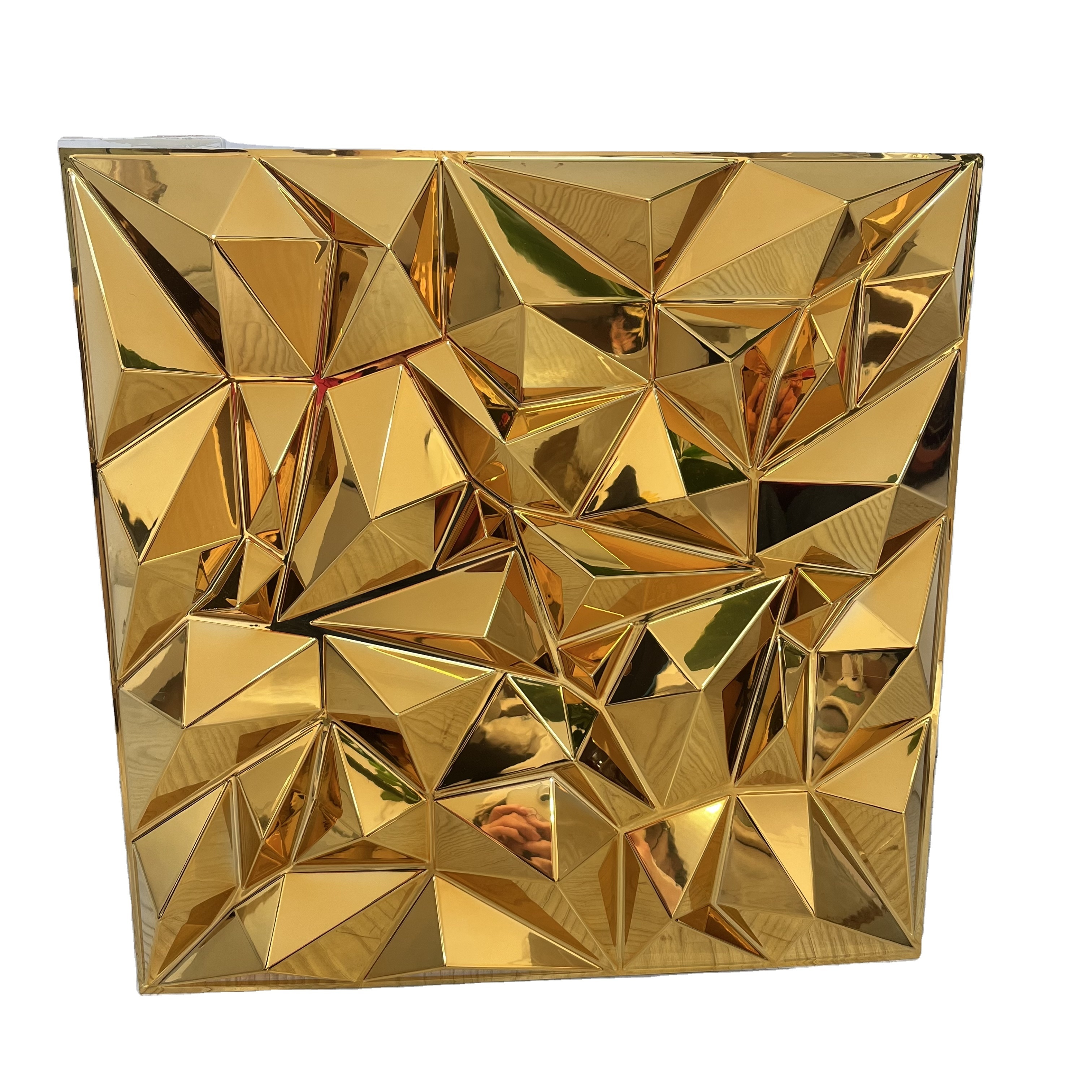 Shiny Gold Wall Panel 3d Decoration Board 3dwallpaper Wholesale New Decorative PVC Panels Mirror Wall Panel2023