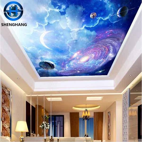 2020 8D home exterior wall murals hanging wall mura 8d ceiling wallpaper non woven fabric ceilings