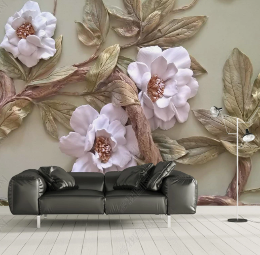 Wholesale Self Adhesive Flower Wall Paper Home Decoration 3D Wallpaper