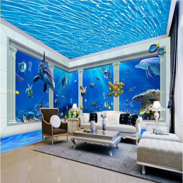 Wallpaperswall coating 3D 5D hd wallpaper  blue wall murals 3d wallpaper for walls