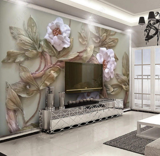 Wholesale Self Adhesive Flower Wall Paper Home Decoration 3D Wallpaper