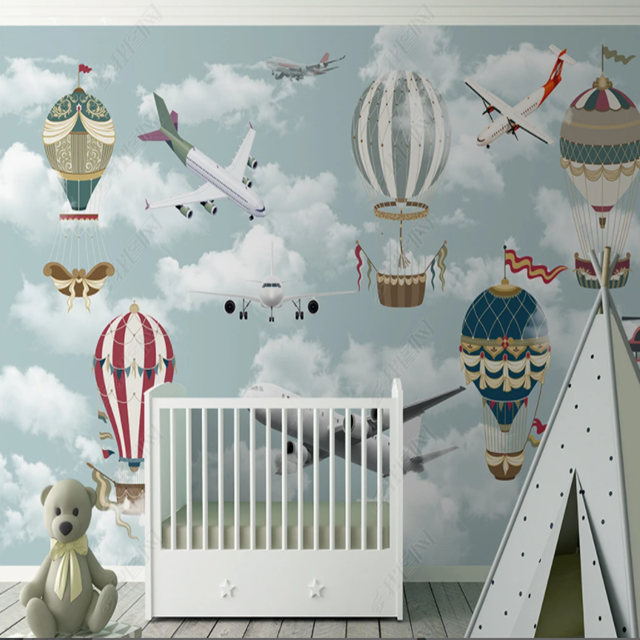 Hot sale mural kids 3d picture  wallpaper celling cartoon character wallpaper for boys and girls