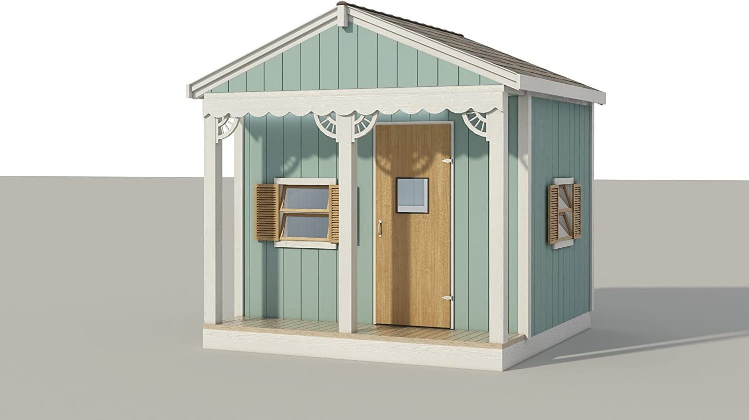 Kids Playhouse Plans DIY Micro Cottage Guest House Backyard Storage Shed 8' x 8'