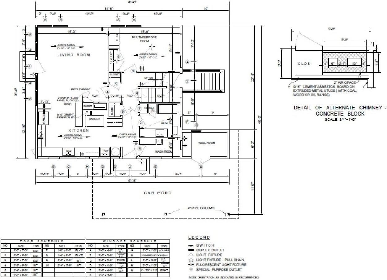 2 Story Farmhouse Plans - DIY Farm Cottage Country House with Basement 2080 sq/ft