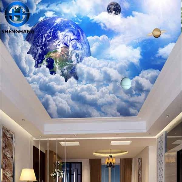 2020 8D home exterior wall murals hanging wall mura 8d ceiling wallpaper non woven fabric ceilings