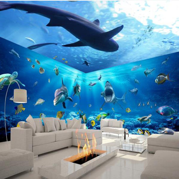 Wallpaperswall coating 3D 5D hd wallpaper  blue wall murals 3d wallpaper for walls