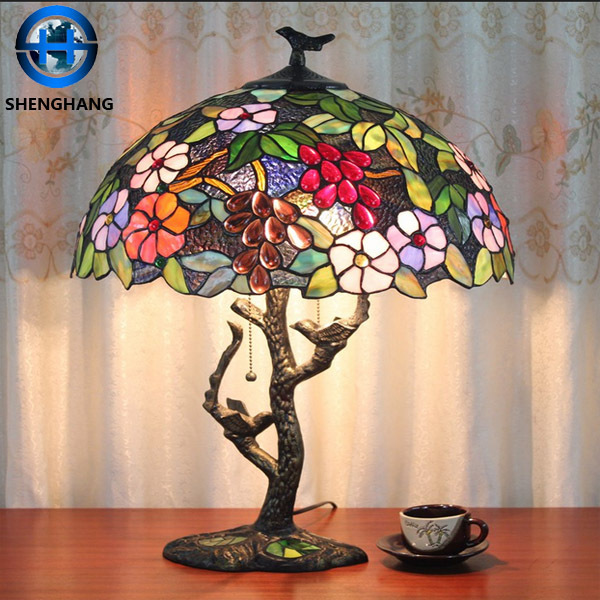 India style lamps restaurant lobby table lamp glass crafts tiffany lamp