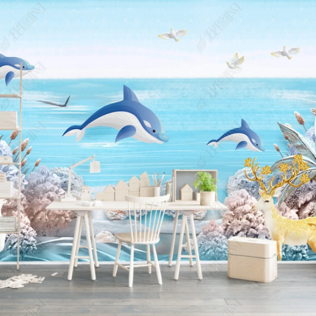 Custom Ocean Forest Style Mural Wallpaper bedroom living room TV background for 3D mural wallpaper