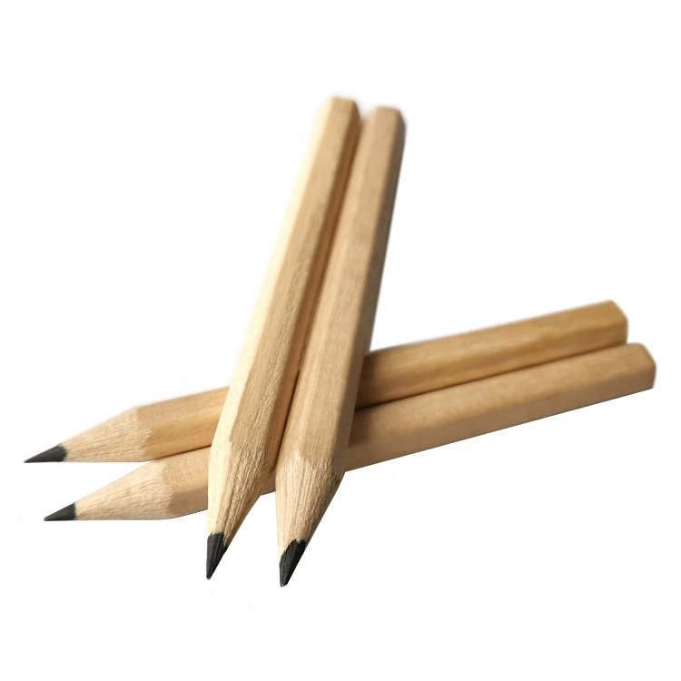 Factory Supply Non Toxic Promotional Short Hexagonal Raw Wood HB Pencil