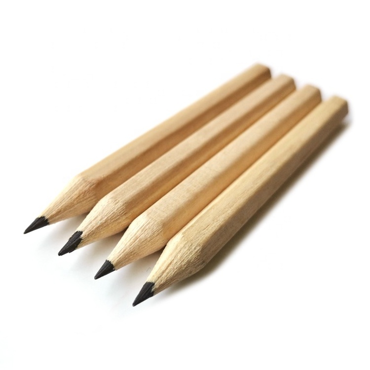 Factory Supply Non Toxic Promotional Short Hexagonal Raw Wood HB Pencil