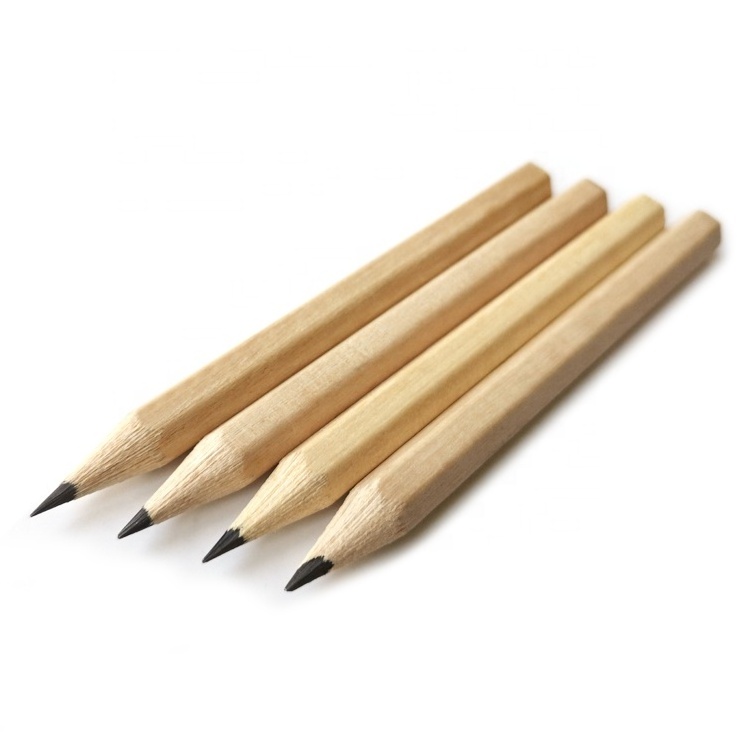 Factory Supply Non Toxic Promotional Short Hexagonal Raw Wood HB Pencil