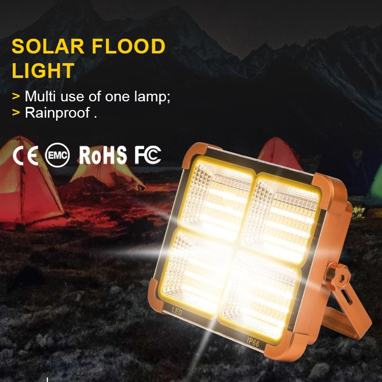 Outdoor 1000w 12000mAh Battery USB Emergency IP65 Waterproof Solar Panel LED Flood Light