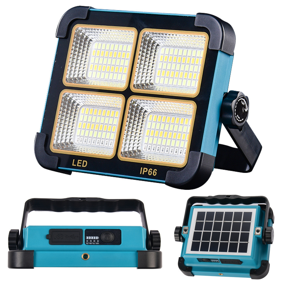 Energy Saving Portable Ip44 Waterproof Multifunction Outdoor 50w 100w Rechargeable Solar Led Camping Light